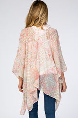 Mauve Floral Geometric Sheer Maternity Cover Up