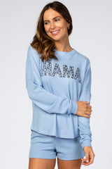 Blue Mama Waffle Knit Pajama Set