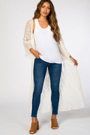 Cream Lace Mesh Maternity Cover Up