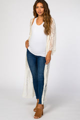 Cream Lace Mesh Maternity Cover Up