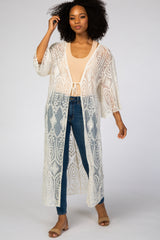 Cream Lace Mesh Cover Up