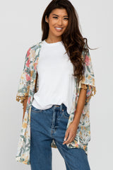 Yellow Floral Print Cover Up