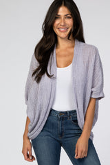 Lavender Woven Knit Dolman Maternity Cover Up