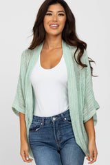 Mint Green Woven Knit Dolman Maternity Cover Up