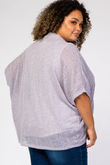 Lavender Woven Knit Dolman Maternity Plus Cover Up