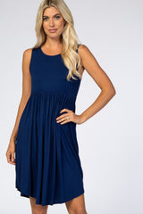 Navy Blue Sleeveless Dress
