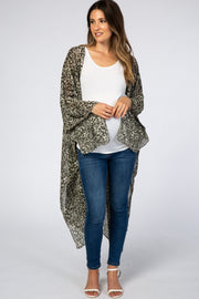 Olive Animal Print Maternity Cover Up