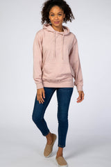 Pink Basic Hooded Sweatshirt