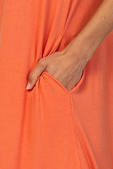 Orange Rounded Hem Maxi Dress