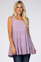 Lavender Tiered Sleeveless Top
