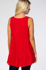 Red Tiered Sleeveless Top