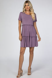 Lavender Ruffle Accent Dress