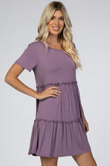 Lavender Ruffle Accent Dress