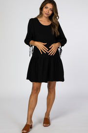 Black Tiered Maternity Dress