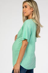 Mint Green Short Flounce Sleeve Maternity Top