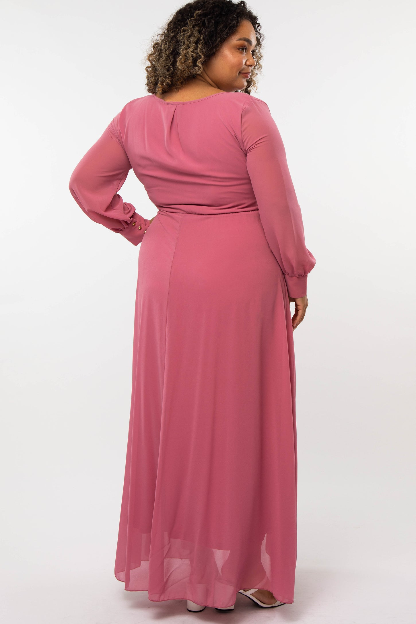 Salmon pink maxi dress Clearance