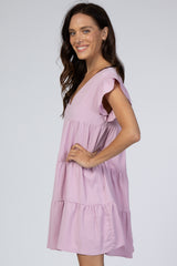 Light Pink Tiered Ruffle Dress