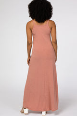 Pink Square Neck Maxi Dress
