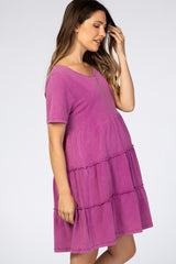 Violet Tiered Maternity Mini Dress