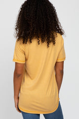 Yellow Button Front T Shirt