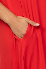 Red Side Slit Maxi Dress