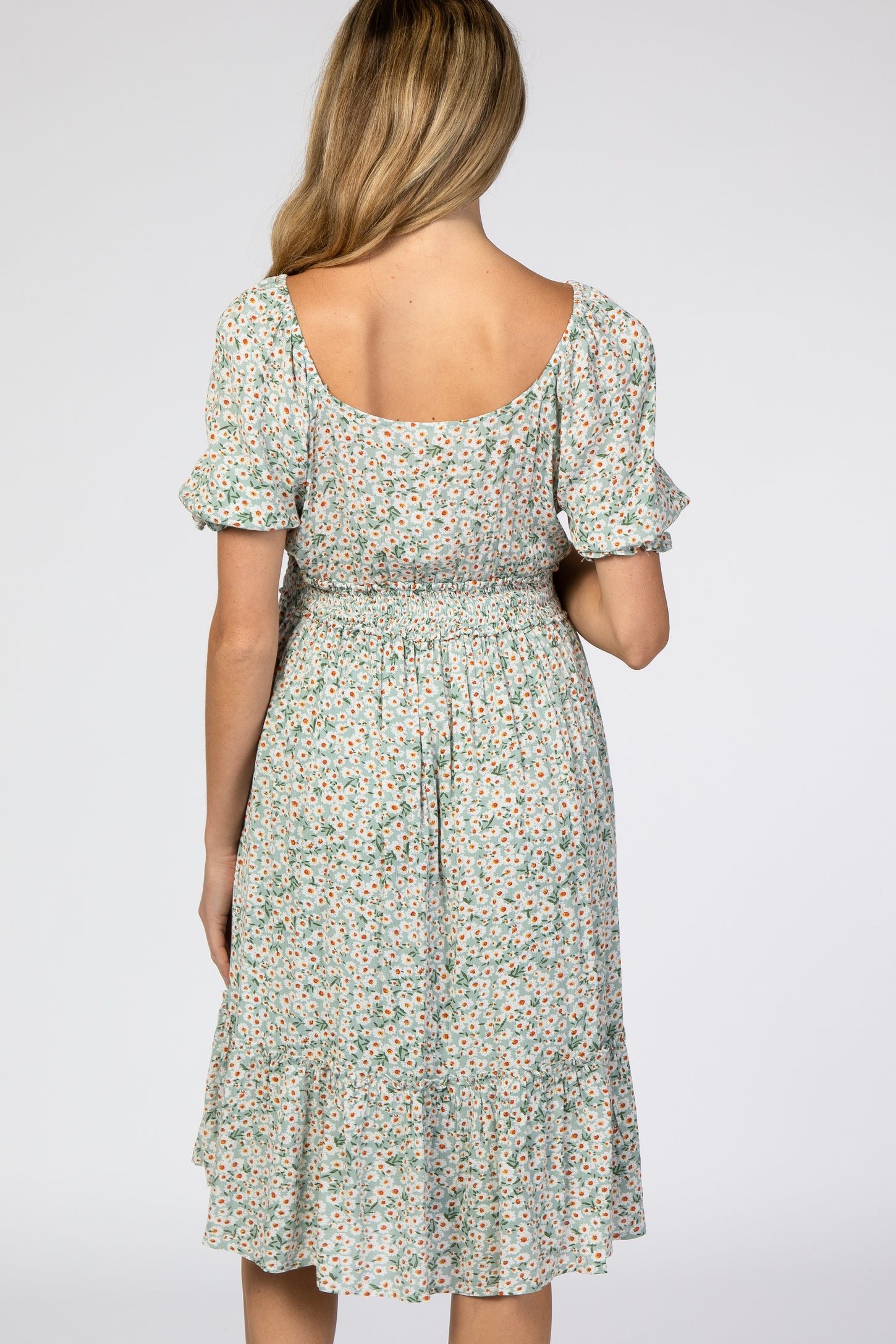 Light Blue Floral Maternity Dress PinkBlush