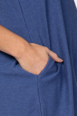 Blue Sleeveless Knit Maternity Romper