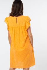 Orange Eyelet Dress