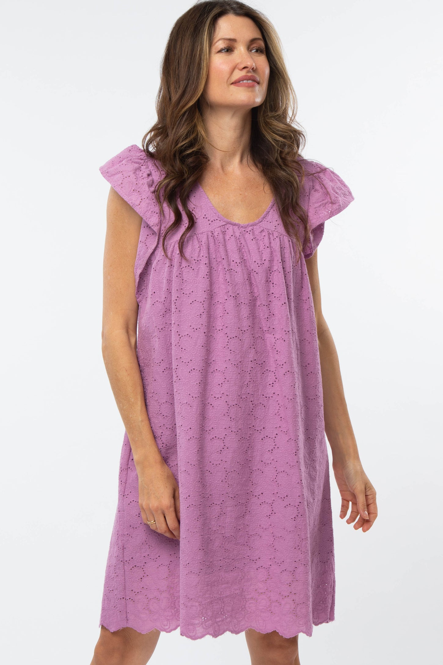 Violet Eyelet Dress