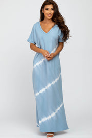 Light Blue Tie Dye Midi Dress
