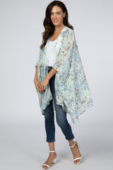 Mint Floral Chiffon Maternity Cover Up