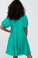 Jade Tiered Split Neck Dress