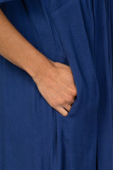 Royal Blue Lace Ruffle Sleeve Babydoll Dress