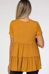 Mustard Tiered Maternity Top
