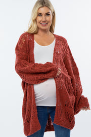 Rust Knit Maternity Cardigan
