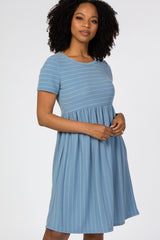 Blue Striped Babydoll Dress