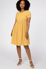 Yellow Striped Babydoll Dress