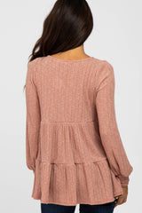 Mauve Tiered Long Sleeve Top
