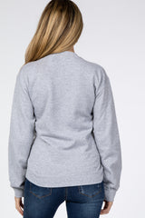 Heather Grey "Girl Mama" Fleece Maternity Sweatshirt