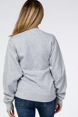 Heather Grey "Boy Mama" Fleece Maternity Sweatshirt