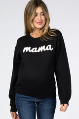 Black Mama Fleece Maternity Sweatshirt