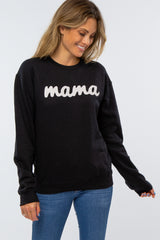 Black Mama Fleece Maternity Sweatshirt