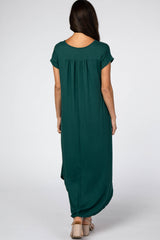 Forest Green Side Slit Maxi Dress