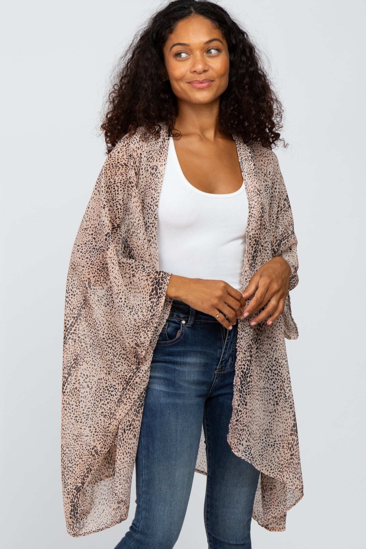 Taupe Animal Print Cover Up