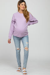 Light Blue Distressed Maternity Skinny Jeans