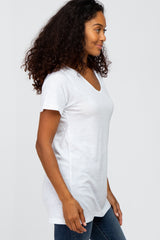 White V-Neck T Shirt
