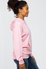 Light Pink Basic Hooded Sweatshirt