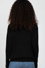 Black Funnel Neck Dolman Sleeve Sweater