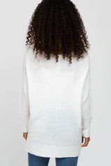 Ivory V-Neck Side Slit Sweater