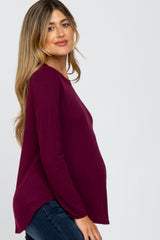 Plum Basic Maternity Long Sleeve Top
